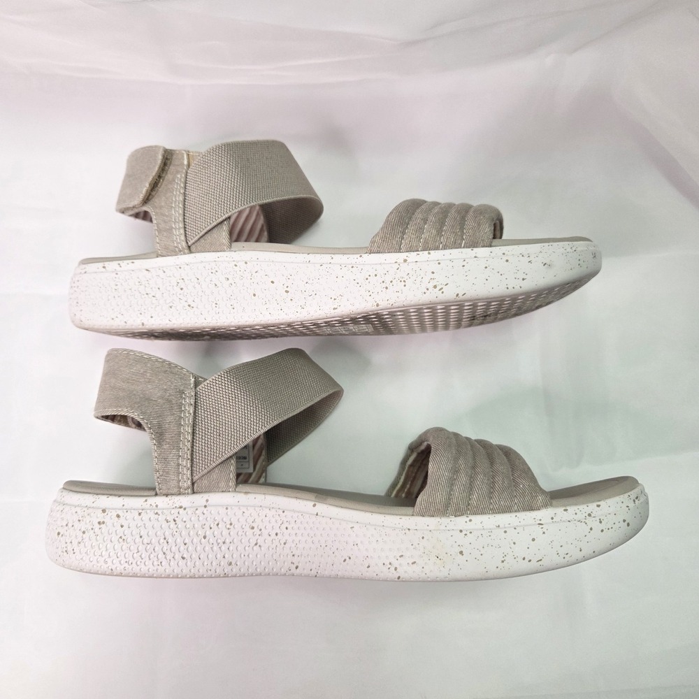 Skechers Bobs Summer Skipper Optical Chill Plush Foam Sandal Taupe Sz 9 Comfort - Picture 7 of 8